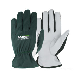 Assembly Gloves / Goatskin Leather Palm Nylon Fabric Back