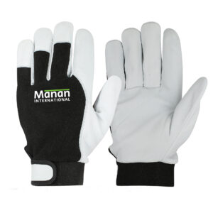 Assembly Gloves Winter / Goatskin Leather Palm Interlock Cotton Back Fleece lined