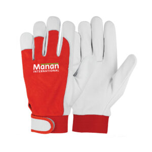 Assembly Gloves / Goatskin Leather Palm Interlock Cotton Back