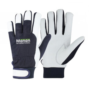 Assembly Gloves Winter / Goatskin Leather Palm Nylon Back Fleece Lined Elastic Cuff