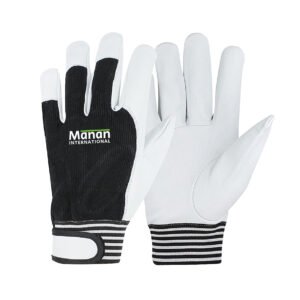 Assembly Gloves Winter / Goatskin Leather Palm Lycra Rib Cotton Back Fleece lined