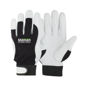 Assembly Gloves Winter / Goatskin Leather Palm Lycra Rib Cotton Back Fleece lined