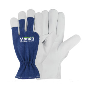 Assembly Gloves / Goatskin Leather Palm Interlock Cotton Back