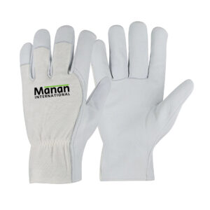 Assembly Gloves / Goatskin Leather Palm Interlock Cotton Back