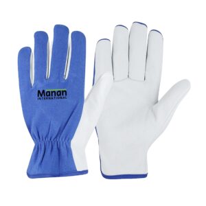 Assembly Gloves / Goatskin Leather Palm Interlock Cotton Back