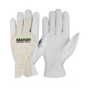Assembly Gloves / Goatskin Leather Palm Interlock Cotton Back