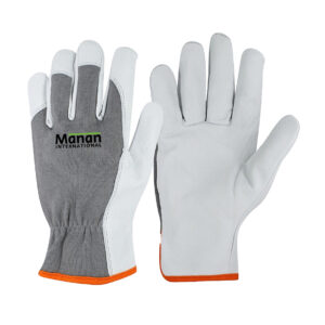 Assembly Gloves / Goatskin Leather Palm Interlock Cotton Back