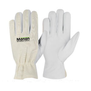 Assembly Gloves / Goatskin Leather Palm Interlock Cotton Back