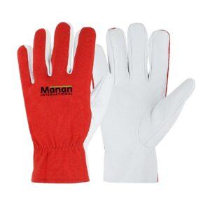 Assembly Gloves / Goatskin Leather Palm Interlock Cotton Back