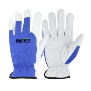 Assembly Gloves / Goatskin Leather Palm Interlock Cotton Back