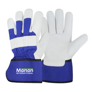 Canadian Gloves / Goatskin Leather Palm Drill cotton Back Rubberized Cuff