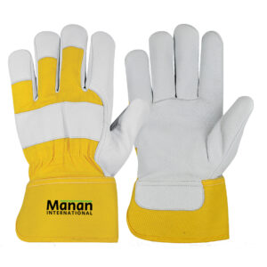 Canadian Gloves / Goatskin Leather Palm Drill cotton Back Rubberized Cuff