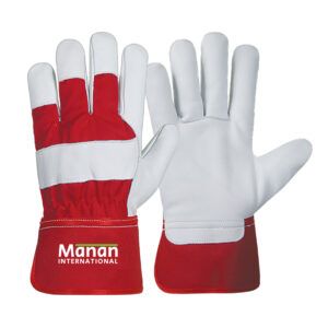 Canadian Gloves / Goatskin Leather Palm Drill cotton Back Rubberized Cuff