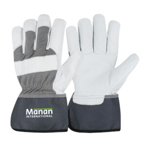 Canadian Gloves / Goatskin Leather Palm Interlock cotton Back Rubberized Cuff