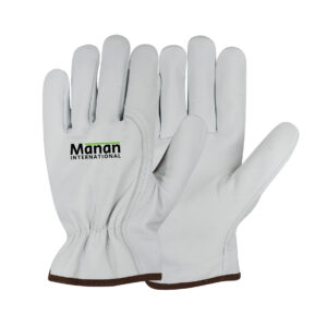 Driver Gloves / Goatskin Leather with Wing Thumb Seamless Index Finger Elastic Back White