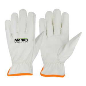 Driver Gloves / Goatskin Leather with Keystone Thumb Elastic Back Tan