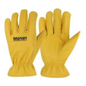 Driver Gloves / Goatskin Leather with Keystone Thumb Elastic Back Gold