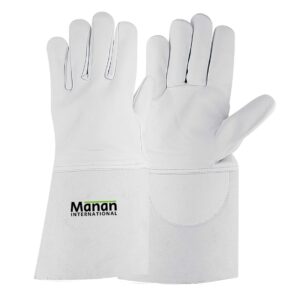 Welding Gloves / Goatskin Leather Wing Thumb With Cow Split Cuff Kevlar Stitched