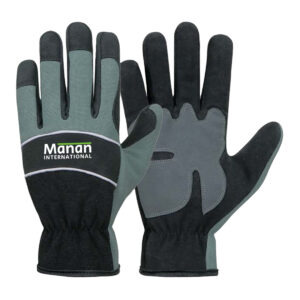 Mechanic Gloves / Synthetic Leather Foam Padded Anti Slip Palm Wing Thumb Spandex Back Multicolour